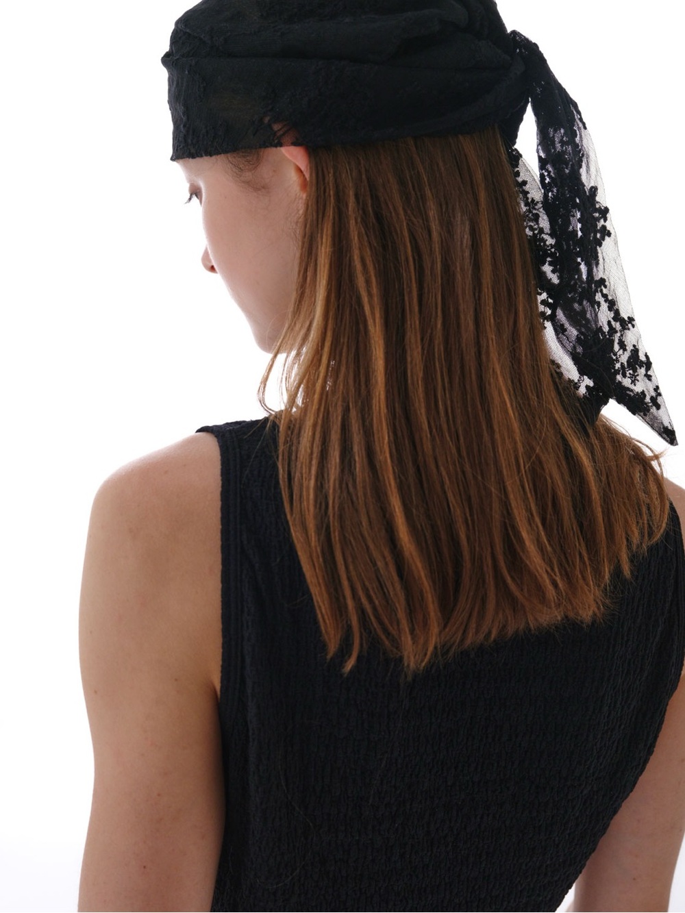 Black Lace Headwrap / Headscarf